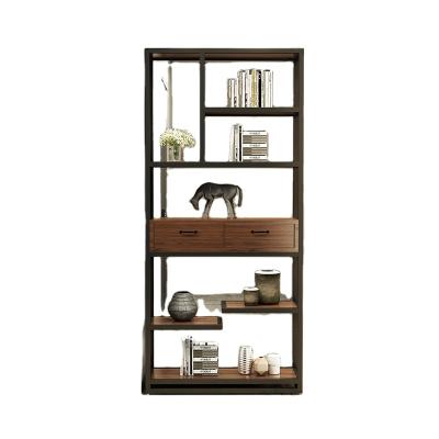 China Iron Adjustable Floor (Other) Adjustable Floor Bookcase Display Rack Desktop Living Room Office Living Room Storage Solid Wood Rack for sale