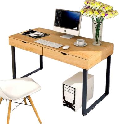 China Durable Simple Design Customized Office Desks Computer PC Writing Table Office Furniture White Laptop Desk With Drawer for sale