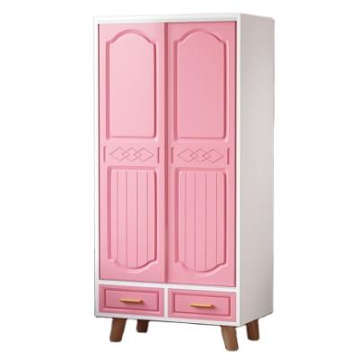 China MYJ Factory Sales Promotion Expandable Warm Vertical Wooden Kids Cabinet Children Bedroom Furniture Solid Color Wardrobe for sale