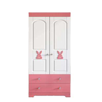 China Factory Multi-color Kids Solid Eco-friendly Expandable Wardrobe Two Doors And Two Drawers Wooden Bedroom Furniture Kids Wardrobe for sale