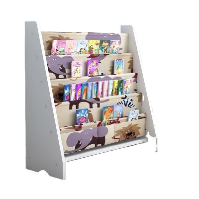 China Contemporary Solid Wood Children's Toy Storage Shelf Bookshelf Children's Storage Cabinet Revolving Book Shelves for sale