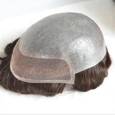 China High Quality Natural Looking Men Lace Front Human Hair BIO PU Skin Toupee for sale