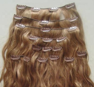 China 100% Natural Remy Human Hair 120g 160g 220g Wave Factory Wholesale Hair Extension Clip In for sale