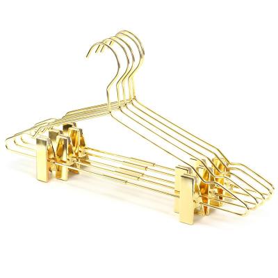 China Classic styles are durable wholesale gold hanger metal wire metal wire pants hanger durable white plastic pants hanger for sale