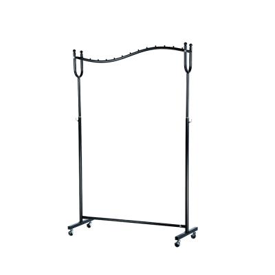 China Wavy With Iron Ball Hot Selling Wavy With Simple Iron Ball Hanging Display Rack For Clothing Store for sale