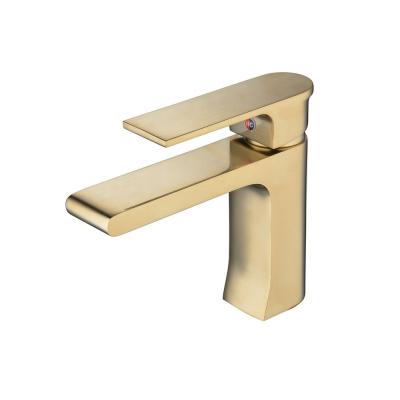 China Beelee Faucets Electric Single Hole Single Hole Brushed Gold Bathroom Sink Faucet Basin Faucet for sale