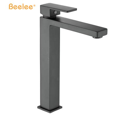 China Contemporary Beelee Bathroom Basin Faucet Black Deck Mount Faucet Modern for sale