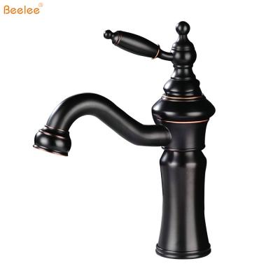 China Faucets Beelee BL6301B Black Handle Bathroom Waterfall Basin Faucet Electric Fancy Single Water Faucet for sale