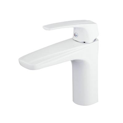 China Modern Beelee Basin Faucet Bathroom White Water Tap Faucet for sale