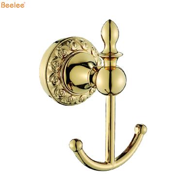 China Modern Beelee BA2806G Wall Mount Gold Towel Robe Towels Wall Hook For Bath for sale