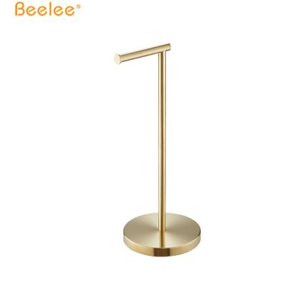 China Beelee Eco - Friendly Stainless Steel Brushed Gold Roll Standing Fabric Rack for sale