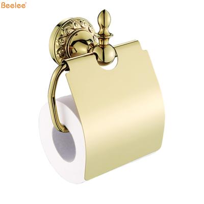 China Beelee BA2811G Contemporary Household Bathroom Accessories Gold Wall Mounted Toilet Paper Holder for sale