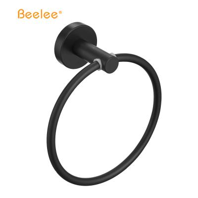 China Beelee Bathroom Towel Ring Black Stainless Steel Eco-friendly Towel Ring Holder for sale