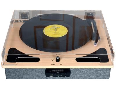 China Wooden appearance with fabric wrapping & New Factory Supply Clear Cover Band Dust Phonograph Wooden Record Player With USB SD Play& Recording for sale