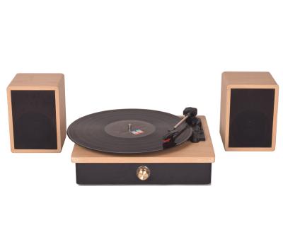 China Wooden Mini Hifi Turntable High Fidelity Mini Player with Powerful External Speakers and BT for sale