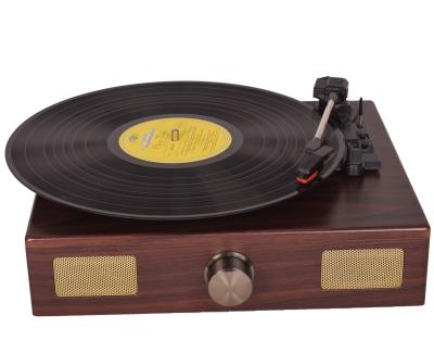 China Simple& Wood Effect Best Retro Wooden Turntable Player With Built In Speakers &RCA for sale