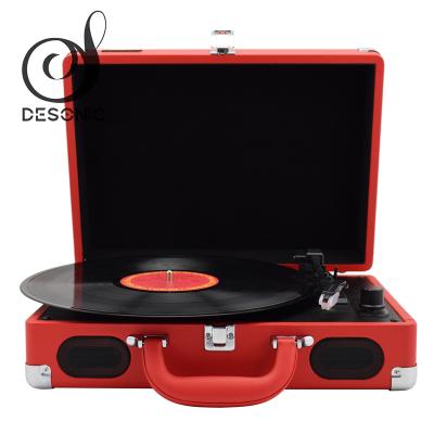 China 2019 Portable Popular Portable Suitcase Turntable Player Turntable Record Player with Rechargeable Battery, PC Link and BT Optional for sale