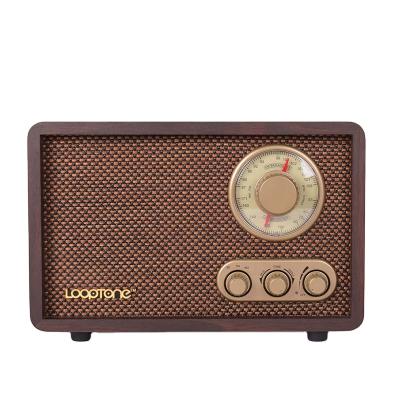 China PORTABLE Wood Radio Vintage Classic Home Office AM/FM Radio Table Top Retro Radios BT Player Stereo HiFi Stereo Built-in Bass for sale