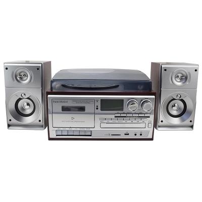 China All In One 2019 Phonograph Music Center Vinyl Record Players With External Speakers, CD Player, USB SD Cassette Play& Disc, Radio for sale