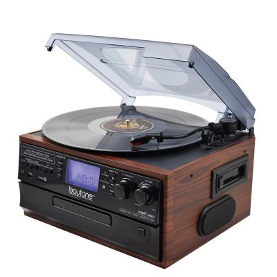 China 6 in 1 Modern Phonograph Vinyl Record Player 2019 Music Center Factory Supply Brand New With AM/FM Radio Cassette, CD Player for sale