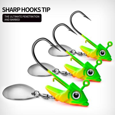 China Wholesale 10.5g 15g Outdoor Stainless Steel Barbed Bulk Head Fish Activity Fishing Hooks For Soft Lures for sale