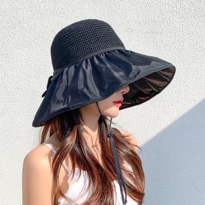 China Image Wholesale 2022 New Design Women Fashion Fashionable Big Brim Summer Sun Protection Straw Hat High Quality for sale