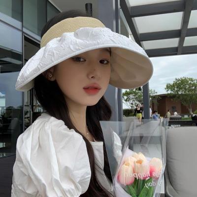 China Wholesale Picture Women Ladies Fashion Summer UV Protection Reversible Straw Beach Hat for sale