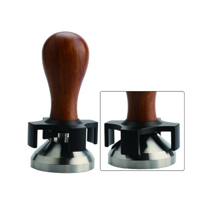 China Sustainable 304 Stainless Steel Espresso Tamp Coffee Tamper Rosewood Handle Adjustable Coffee Tamper Depth Constant Force for sale