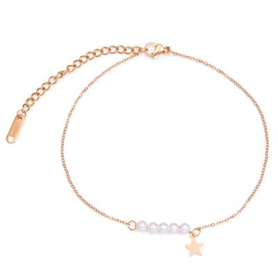 China OEM FASHIONABLE Wholesale Gift Box Design Cute Anklet Rose Gold Body Jewelry Women New for sale