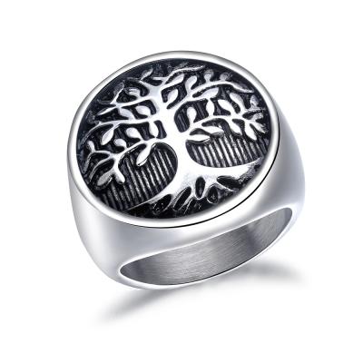 China Trendy Men's Engagement Ring Finger Napkin Rings Free Gothic Tree Ring Witness for sale