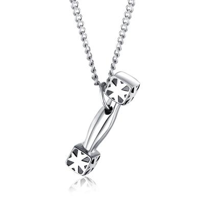 China 2019 Fashion Wholesale Silver Dumbbell Pendant Necklace TRENDY for sale