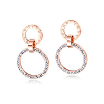 China The Other Ring Zirconia Stainless Steel Circle Geometric Gold Earring Hook French Gemstone Earring for sale