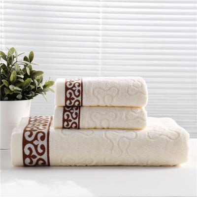 China Compressed 100% Cotton Hotel Embroidered White Hand Towel Hotel Bath Towels for sale