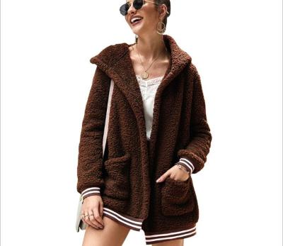 China new Anti-wrinkle fashion winter clothes for women long jacket with hat lady female fur plus size coat clothing for sale