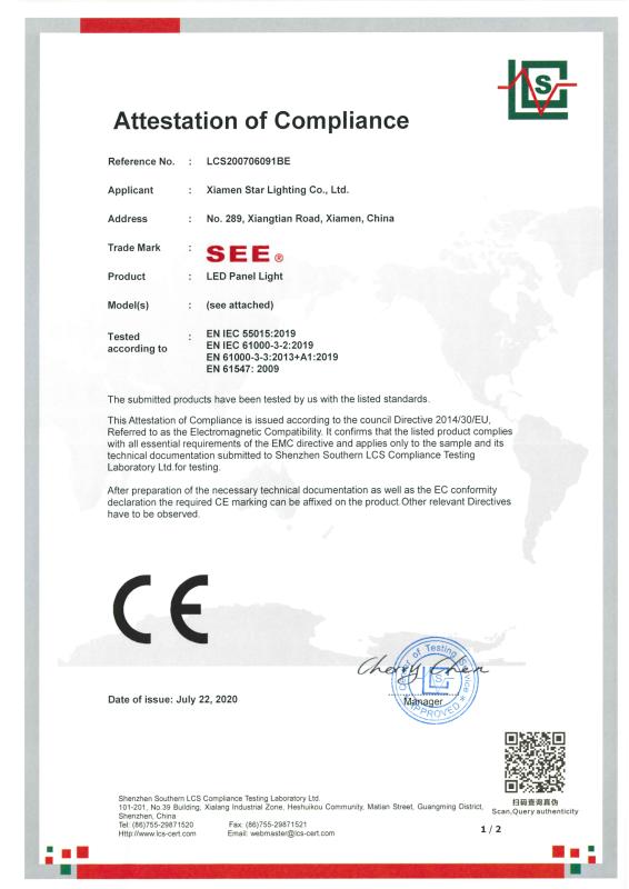 CE - Xiamen Star Lighting Co., Ltd.