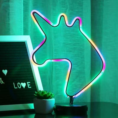 China Bolylight Decoration USB And Battery Power Room Decorating Rainbow LED Unicorn Night Light For Bedroom Neon Sign for sale