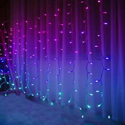 China Multicolor LED Curtain Light Bolylight 192L Rainbow Window Curtain String Lights For Home Decoration for sale