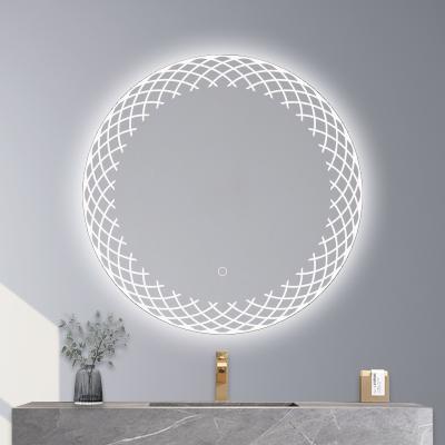 China Bright Integrated LED Lighting Round Customized Large Size Wall Mounted Illuminated Smart Bathroom Mirror for sale