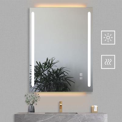 China Espejos Mirror Luminous High Quality Color Changing LED Light With Function Rectangle Mirror Smart Bathroom Defog Mirror for sale