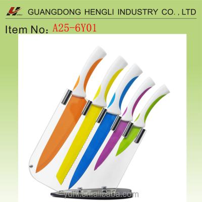 China Viable Colorful Non-Stick Kitchen Knife with Safety Knife Sheath for sale