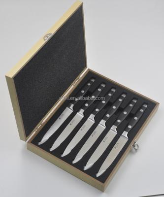 China Viable steak knife set in wooden box for sale