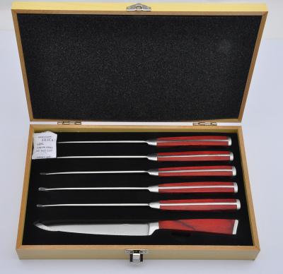 China Sustainable Stainless Steel Steak Knife Set With Wooden Box for sale