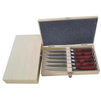 China Sustainable Wooden Gift Box 6PCS Steak Knife Set for sale