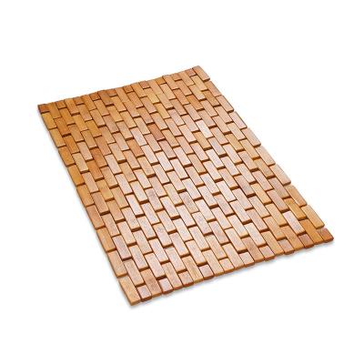 China Sustainable Bamboo Wooden Bath Mat For Bathroom, Non Slip Shower Floor Mat For Bathroom, Shower Tub Mat For Indoor And Outdoor for sale