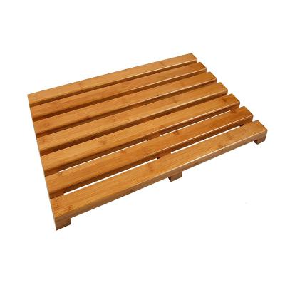 China 21 Inch Wide Non Slip Sustainable Bamboo Shower Tub Mat, Luxury Spa Sturdy Wooden Bath Mat For Indoor And Outdoor Use for sale