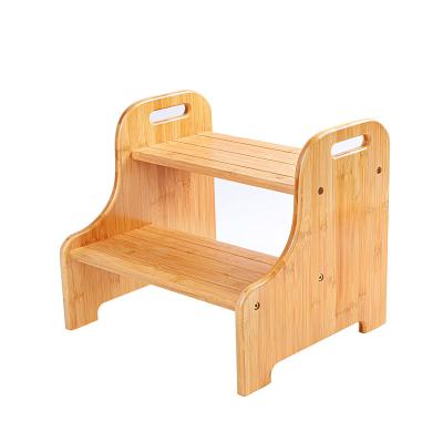 China Large Modern Wooden Bamboo Poop Stool Step Stool Bathroom Foot Rest And Potty Training Stool For Kids for sale