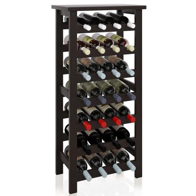 China Other Top Selling Bamboo Standing Wine Rack Wine Display Rack Wine Storage Shelves For Kitchen Living Room for sale