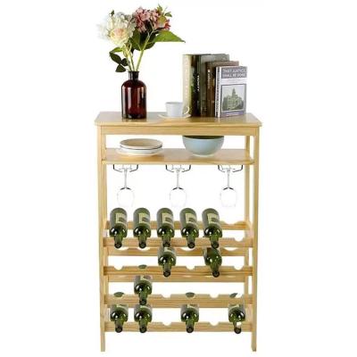 China Other Top Selling Bamboo Wine Rack Wine Shelf Floor Home By The Wall Of Small Wooden Frame Wine Rack Champagne Glass Frame for sale