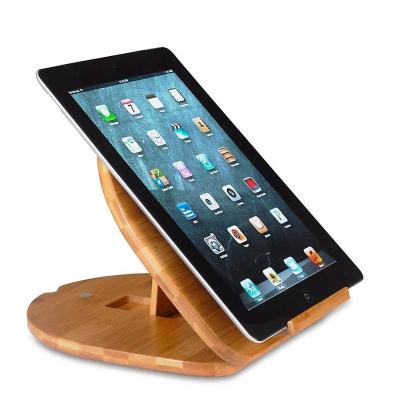 China Simple Mordern Ipad Mobile Phone Watch Movies Charging Bamboo and Wooden Bracket Desktop Ipad Tablet PC Reading Stand Reading Rack for sale