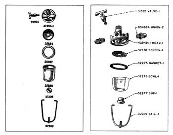 China 25904 VALVE - fuel strainer Case parts DV-SERIES, S-SERIES, SC-SERIES, D-SERIES, VAI-SERIES, DO-SERIES, DC-SERIES, 420, 130, SO-SERIES, 425, 400-SERIES, LE, L-SERIES for sale